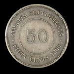 1886 Straits Settlements 50 Cents
